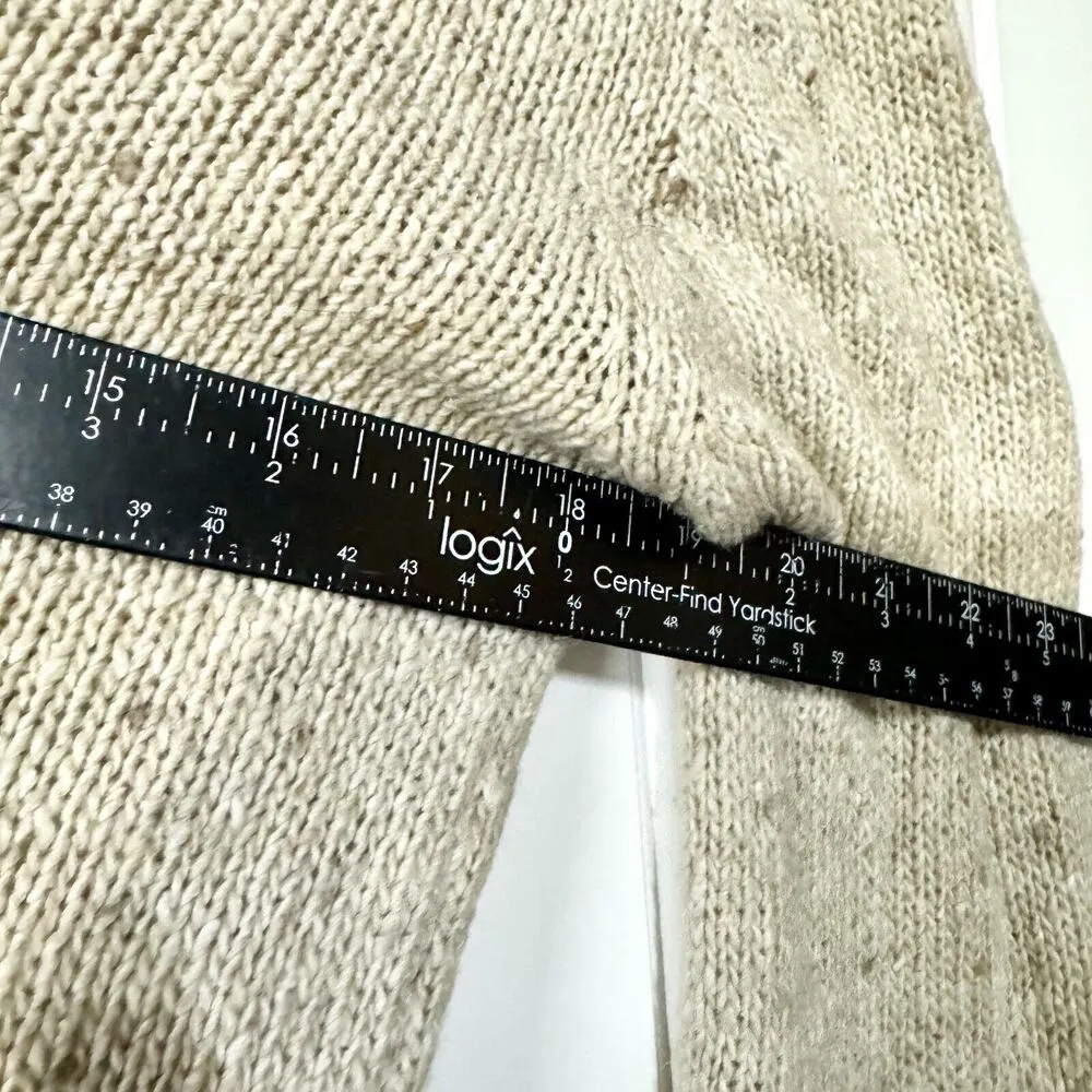 ZARA Dress Women Size L Cable Knit Crewneck Long Sleeve Slit Front Italian yarn - Image 3