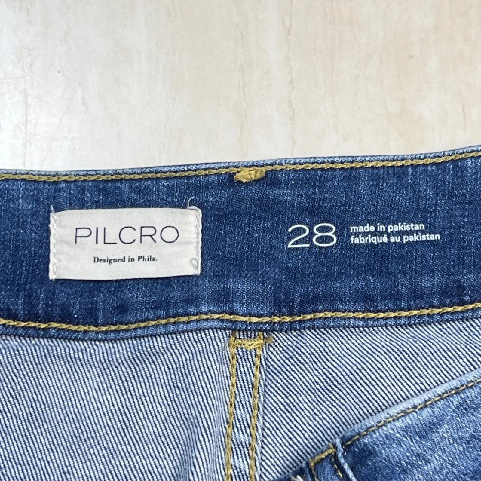 PILCRO Women's Size 28 Blue Denim Carpenter Jeans Utility Pockets Straight Leg - Image 3