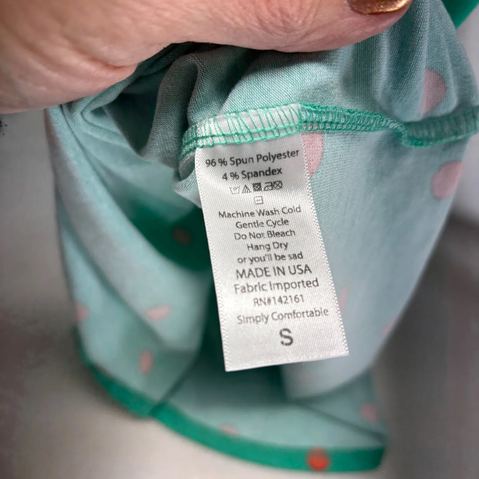 LuLaRoe‎ Turquoise Orange Polka Dot Raglan Sleeve Baseball Tee Shirt Women's S - Image 4