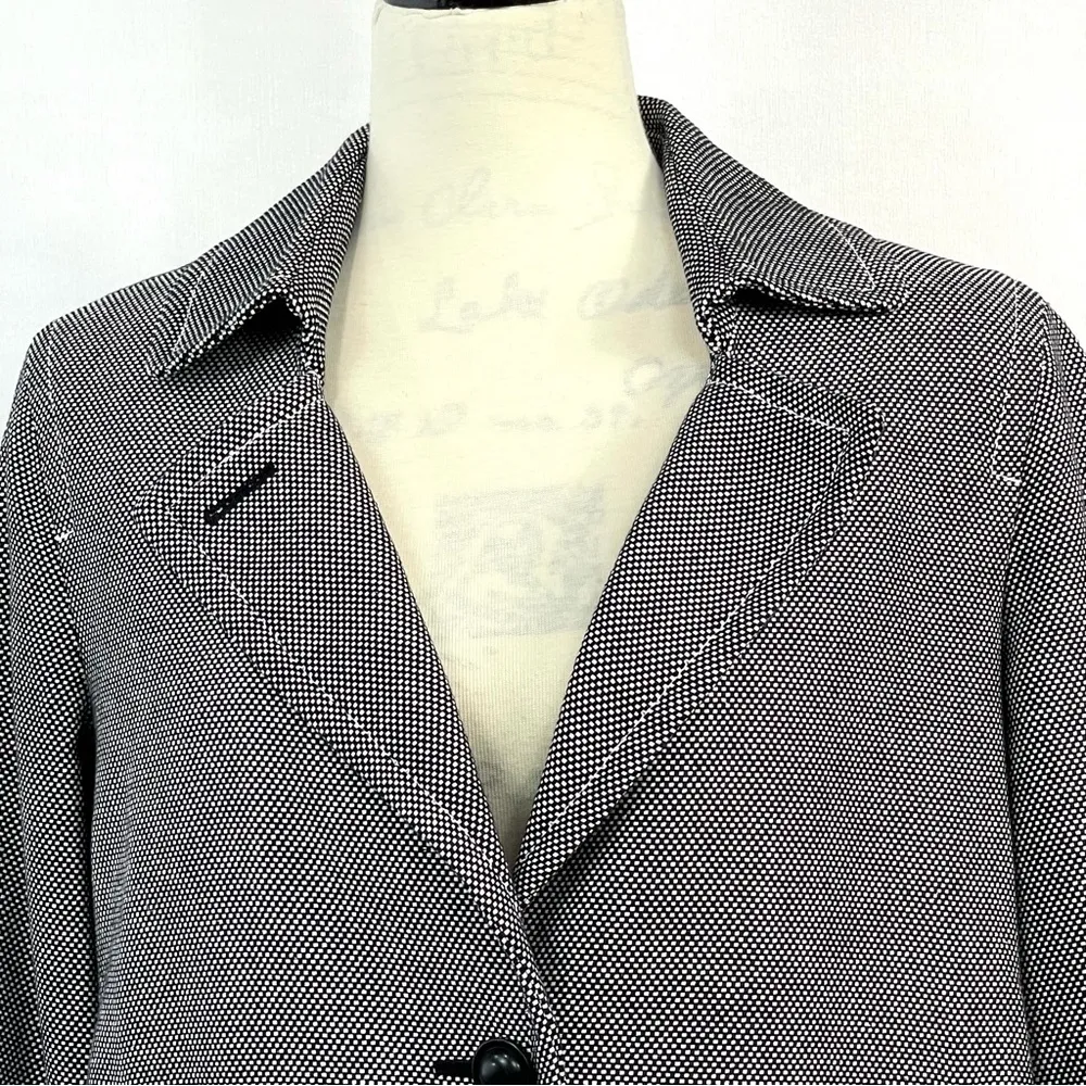 Talbots White Black Long Sleeve Button Down Blazer Jacket Size 8 - Image 5