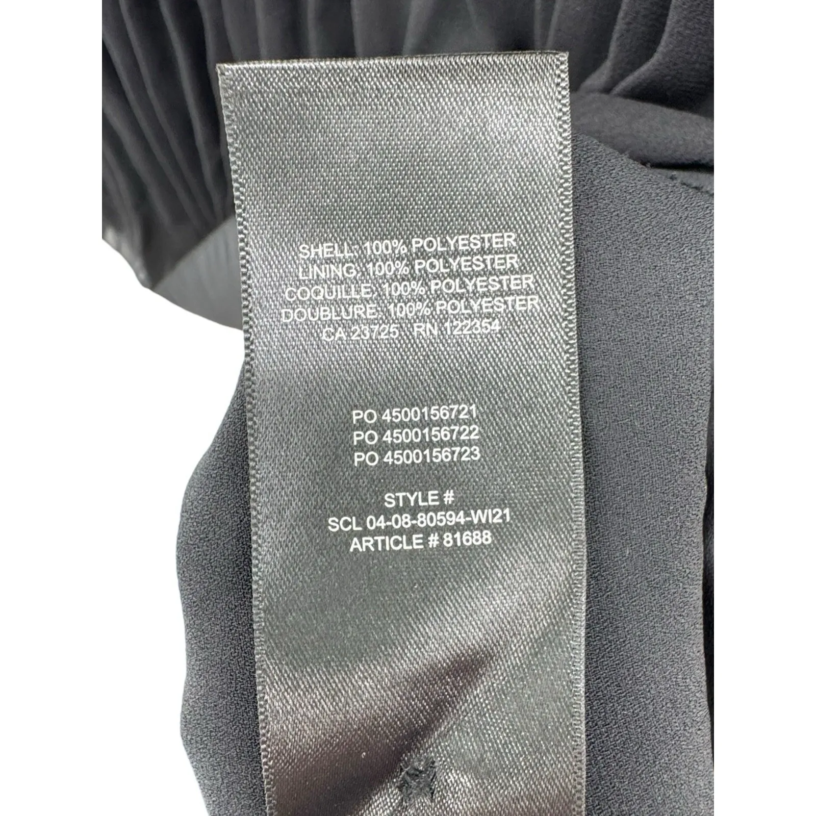 Wilfred Daydreamer Mini Dress Black Pleated Chiffon‎ Long Sleeve Women's M LBD - Image 8