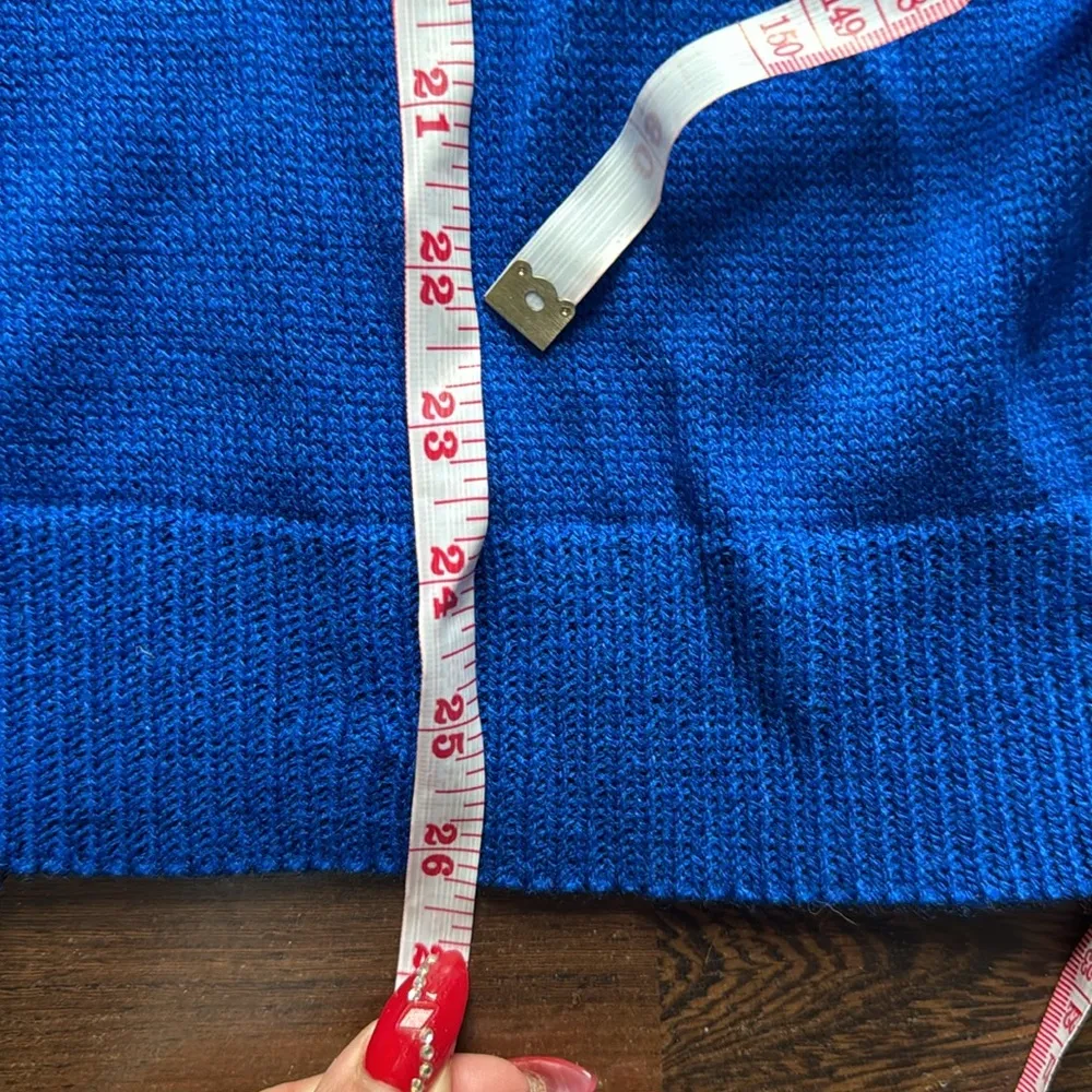 Joshua Evans Vintage Knit Button Down Cardigan Sweater Blue Large - Image 7