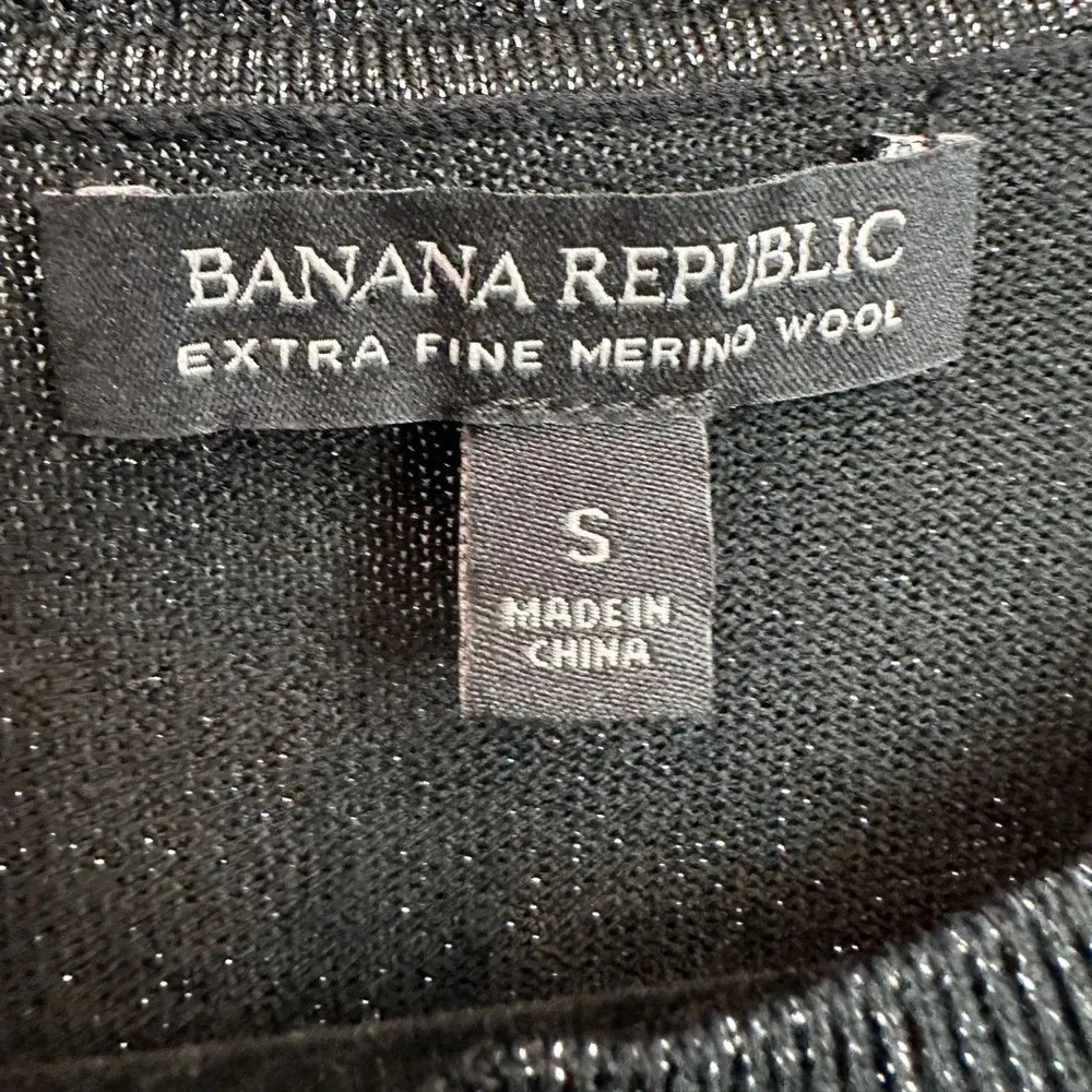 Banana Republic Merino Wool Grey Metallic Shimmer Button Down Cardigan Size S - Image 10