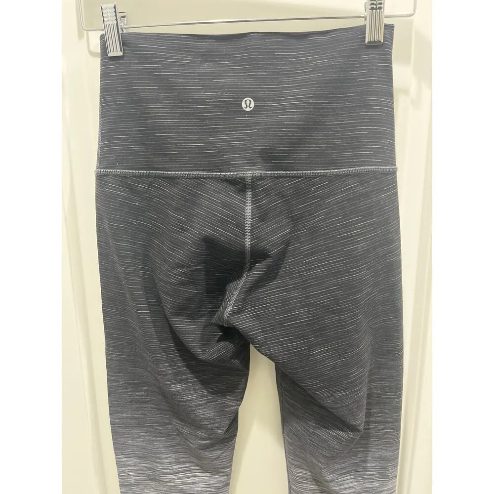 Lululemon Wunder Under High Rise Black & White Ombre Melange Yoga Leggings Sz 4 - Image 5