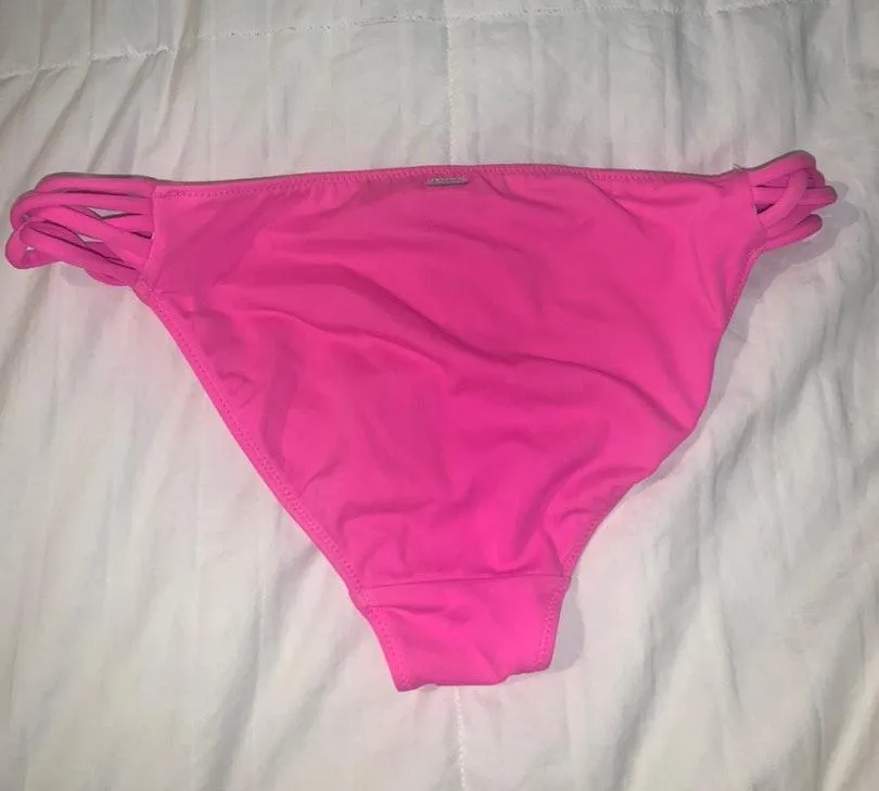 Pink Colorblock Crossover Bikini Set - Image 5