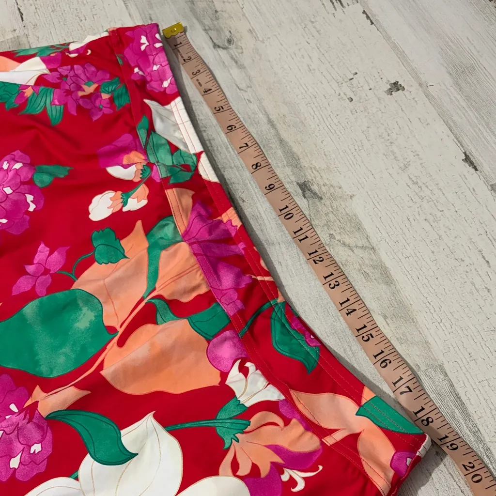 Lands' End Floral Swim Skirt in Red and Green - Image 6