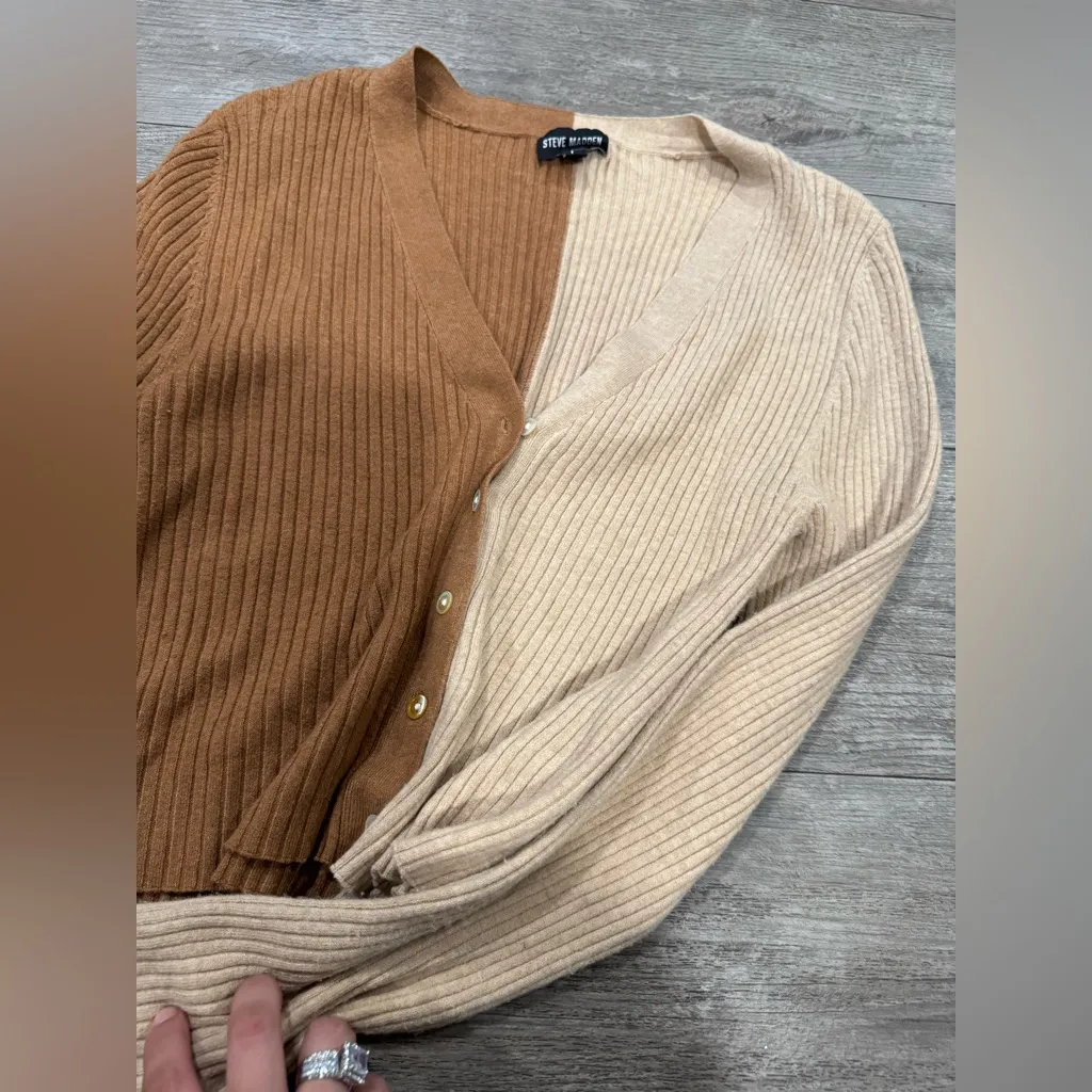 Steve Madden Brown and Tan Cardigan - Image 7