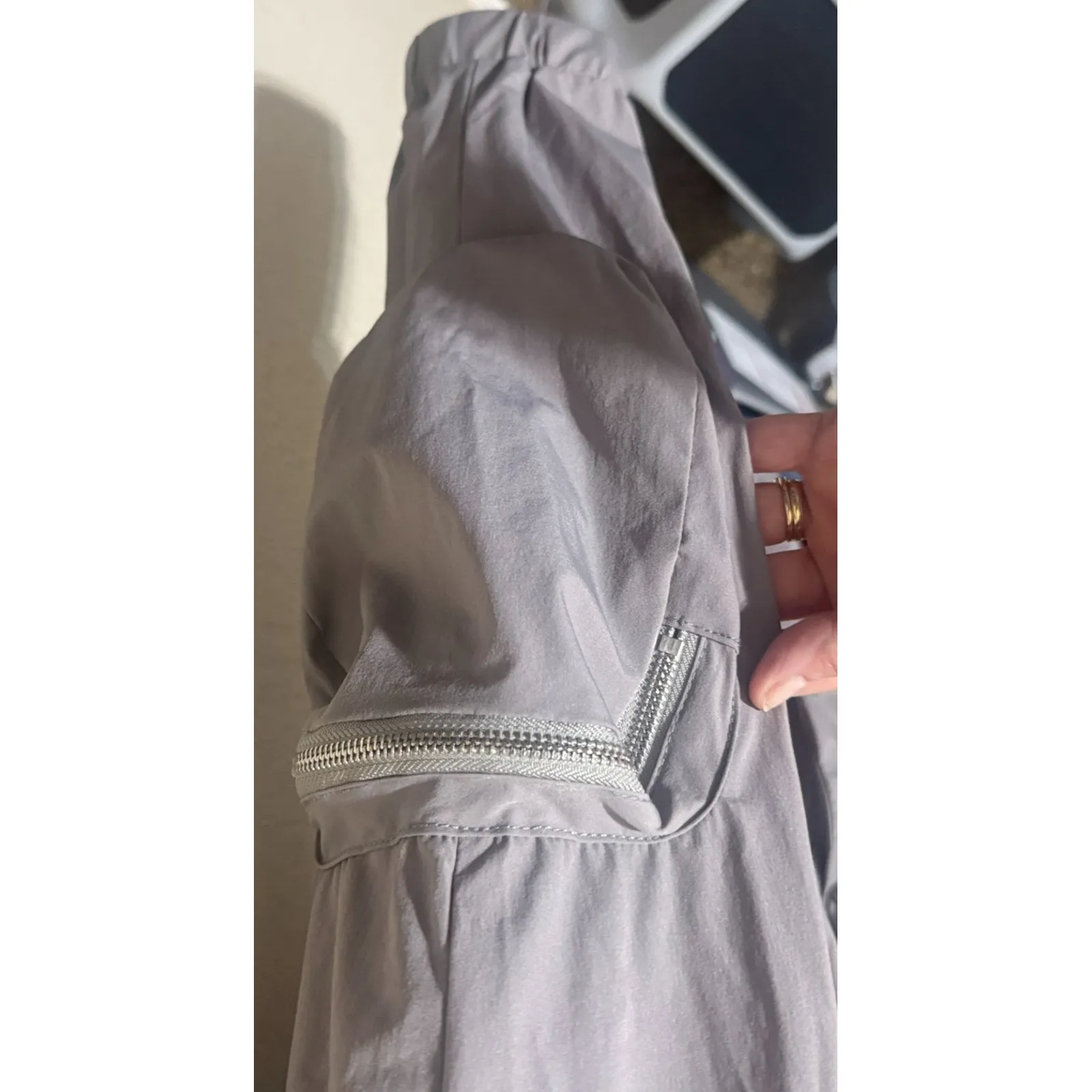 American Bazi Gray Cargo Pants Parachute baggy Punk Grunge womens sz L utility - Image 7