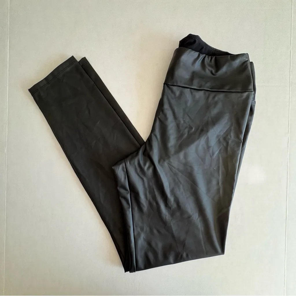 Calzedonia thermal leather effect leggings black medium - Image 3