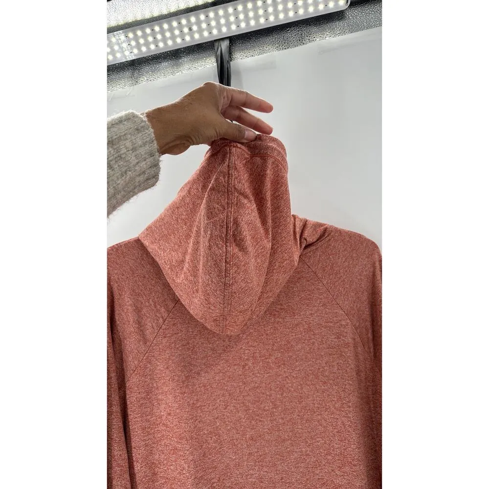 Athleta uptempo Hoodie orange side slit hi lo loose fit size M athletic - Image 10