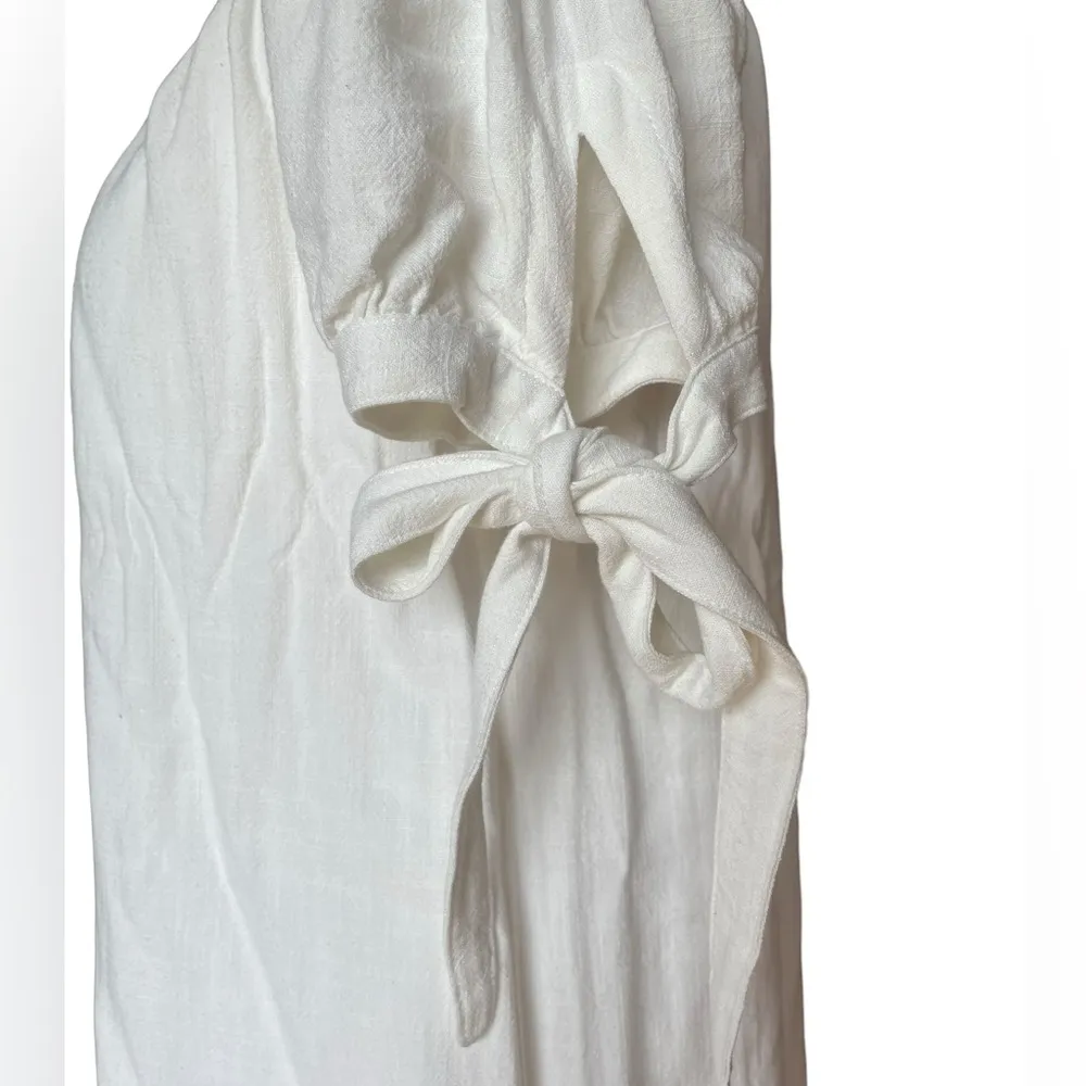 Lulus Al Fresco Evenings Ivory Off the Shoulder Mini Dress Womens Size Medium - Image 9