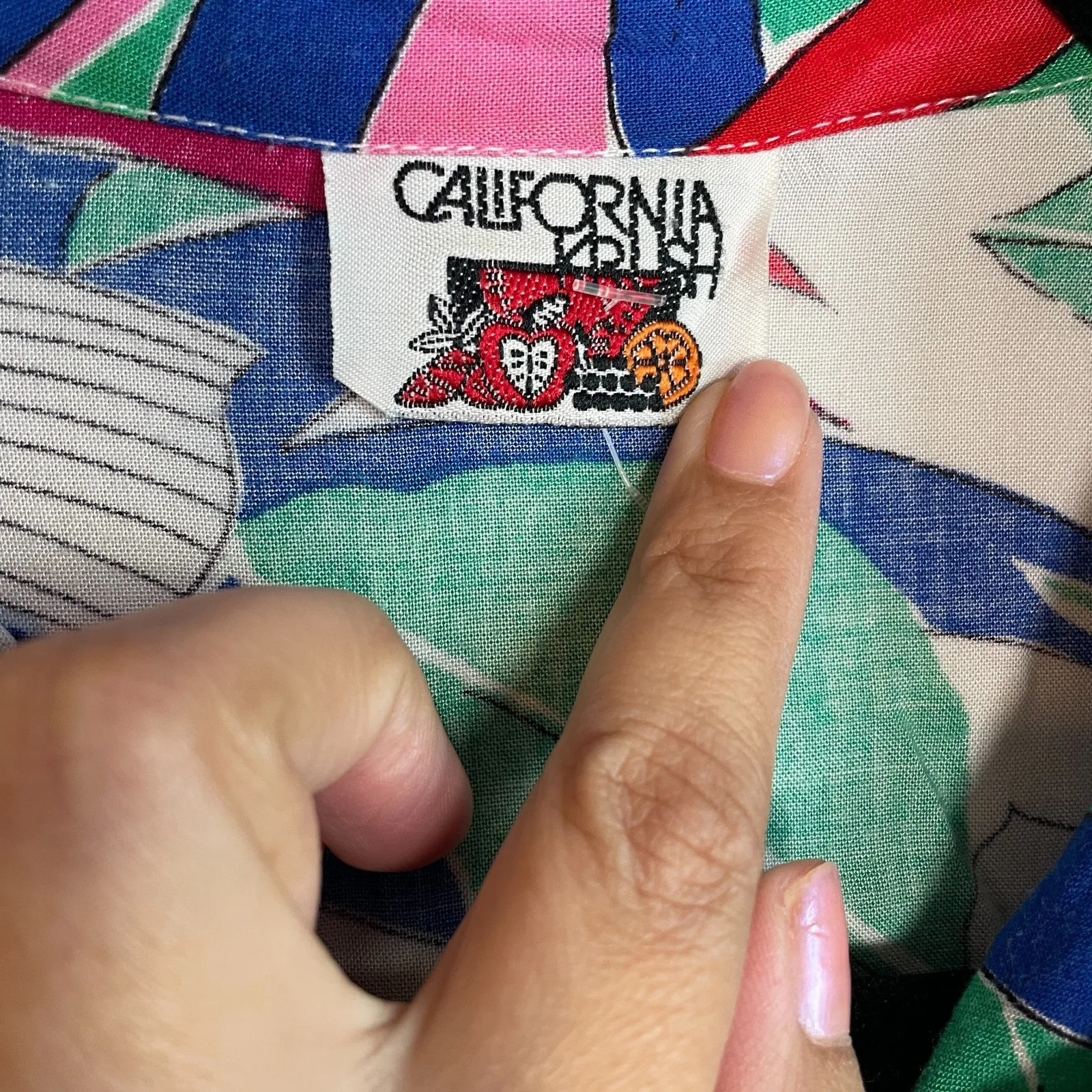 Vintage California Krush Hawaiian Floral Button Front Shirt Tropical Women No Sz Size M - Image 3