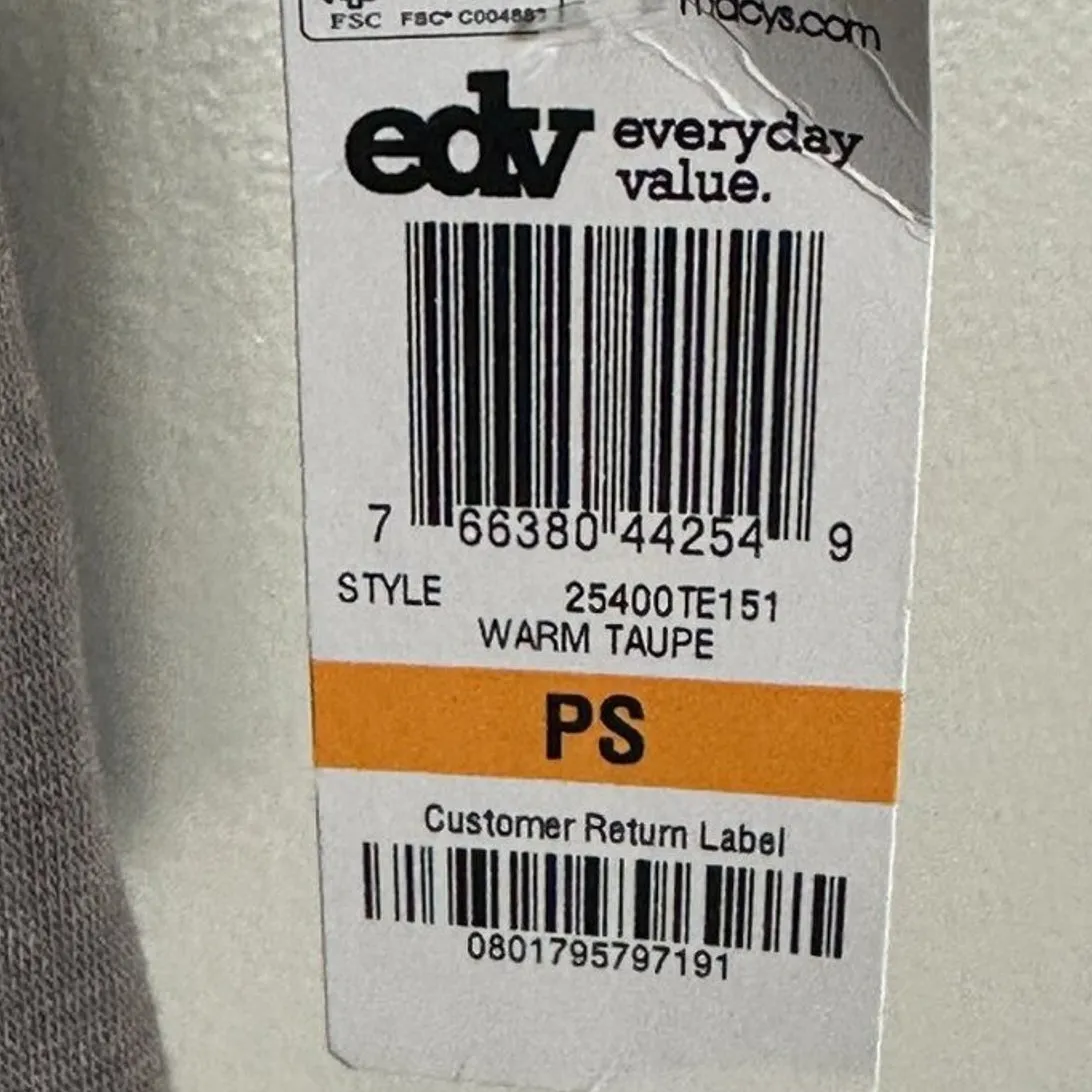 NWT Style & Co Cardigan Womens SP Taupe Open Front Pleated Minimalist Earthy Brown - Image 5