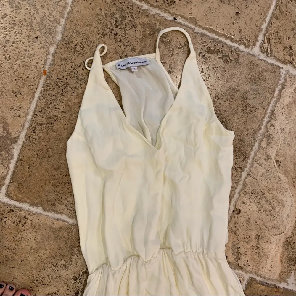 Karina Grimaldi Silk Blend Camila Maxi Ivory Dress Lace Cutout Revolve S - Image 9