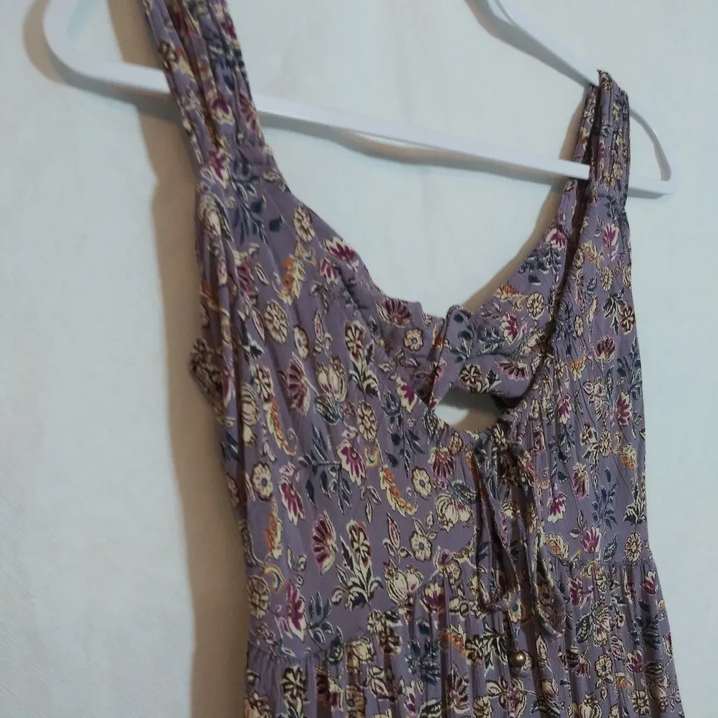 Angie Lavender Floral Sleeveless Dress with Twist Bow Detail Back Mini Size S - Image 3