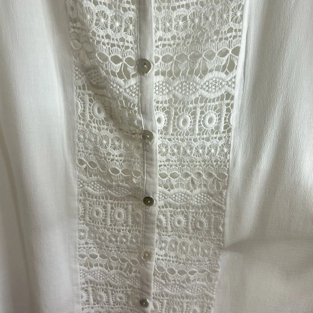 Chico's Cream Embellished Bib Collar Blouse - Image 5