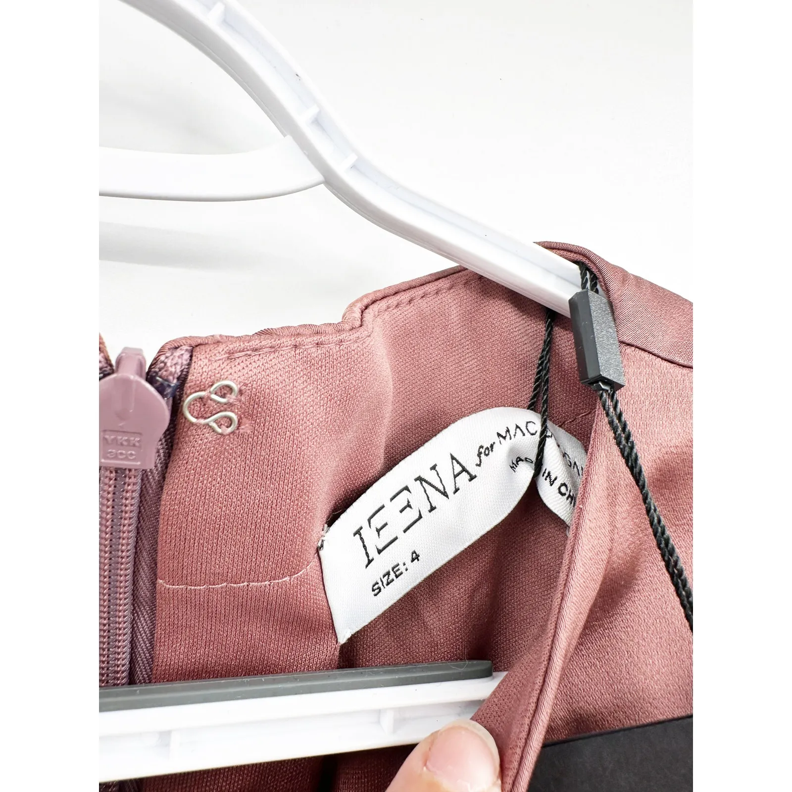 Mac Duggal 26936 Mauve Long Sleeve Round Neck Cocktail Midi Dress Size 4 NWT - Image 5