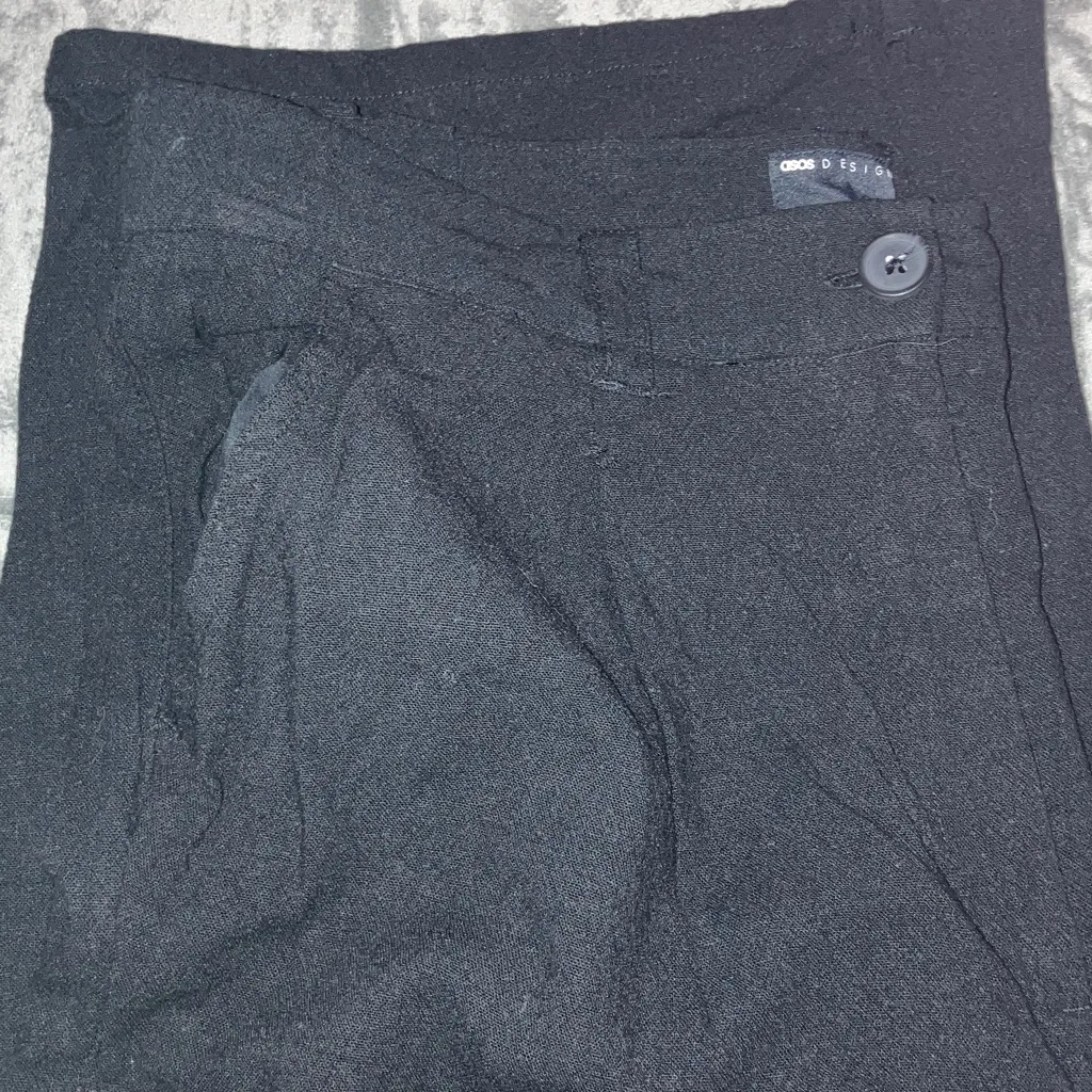 Black ASOS Wide-Leg Pants - Image 3