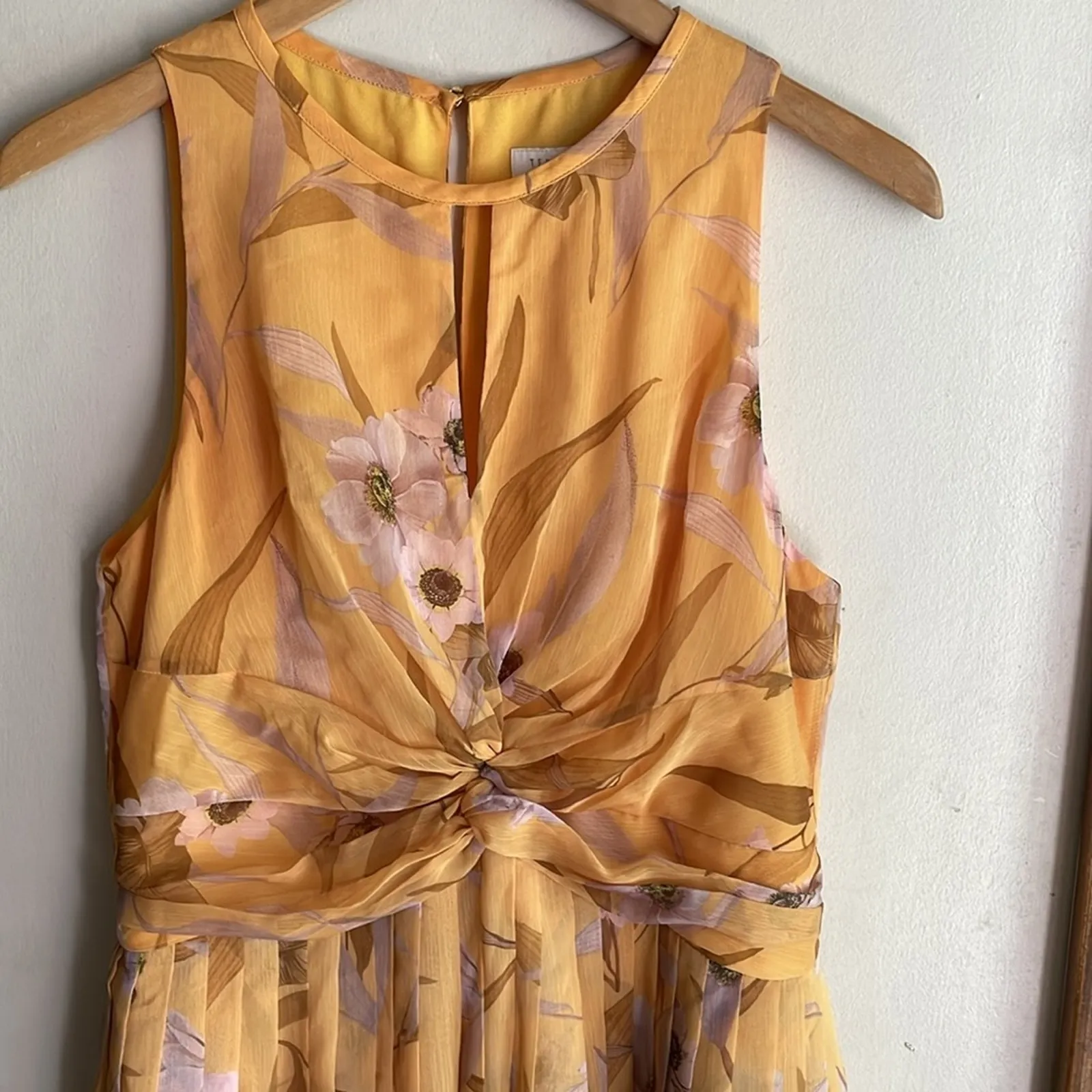 Ted Baker Fabulas Cabana Pleated Midi Dress Yellow - Image 5