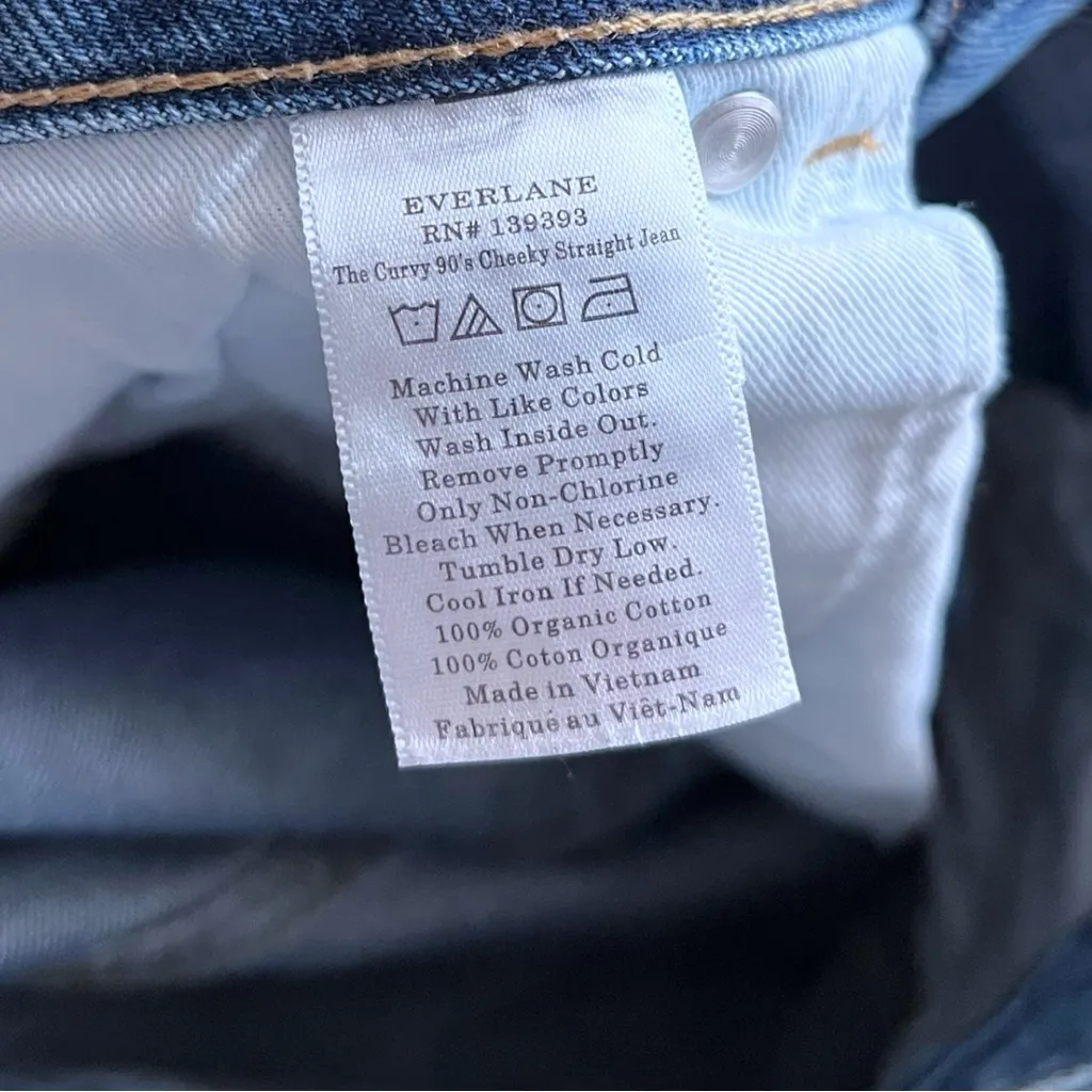 Everlane 90's Cheeky Straight Leg High Rise Curvy Jeans sz 31 Crop - Image 6