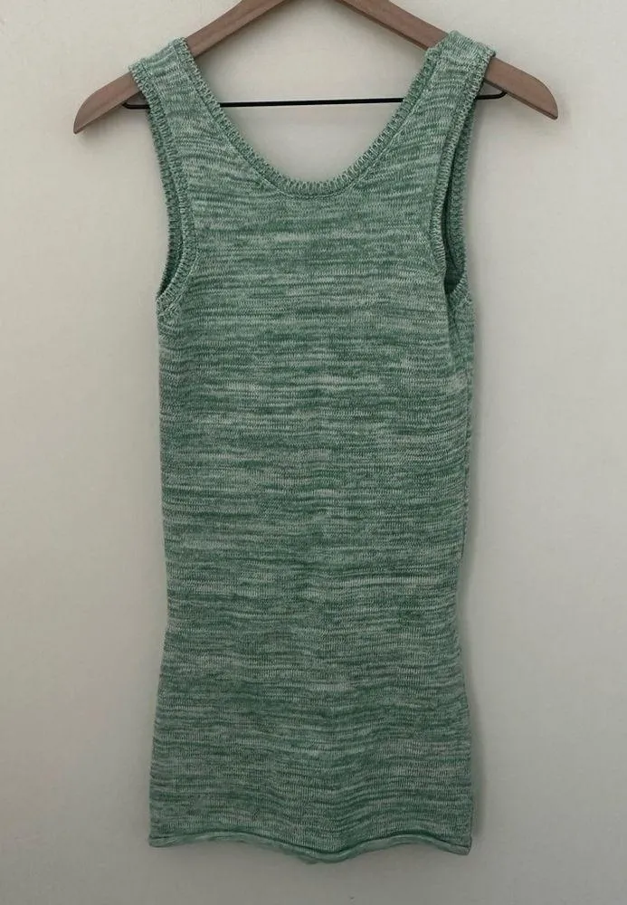 NWT Madhappy Knit Dress Summer Collection Melange Knit Ice Green Size Medium - Image 2