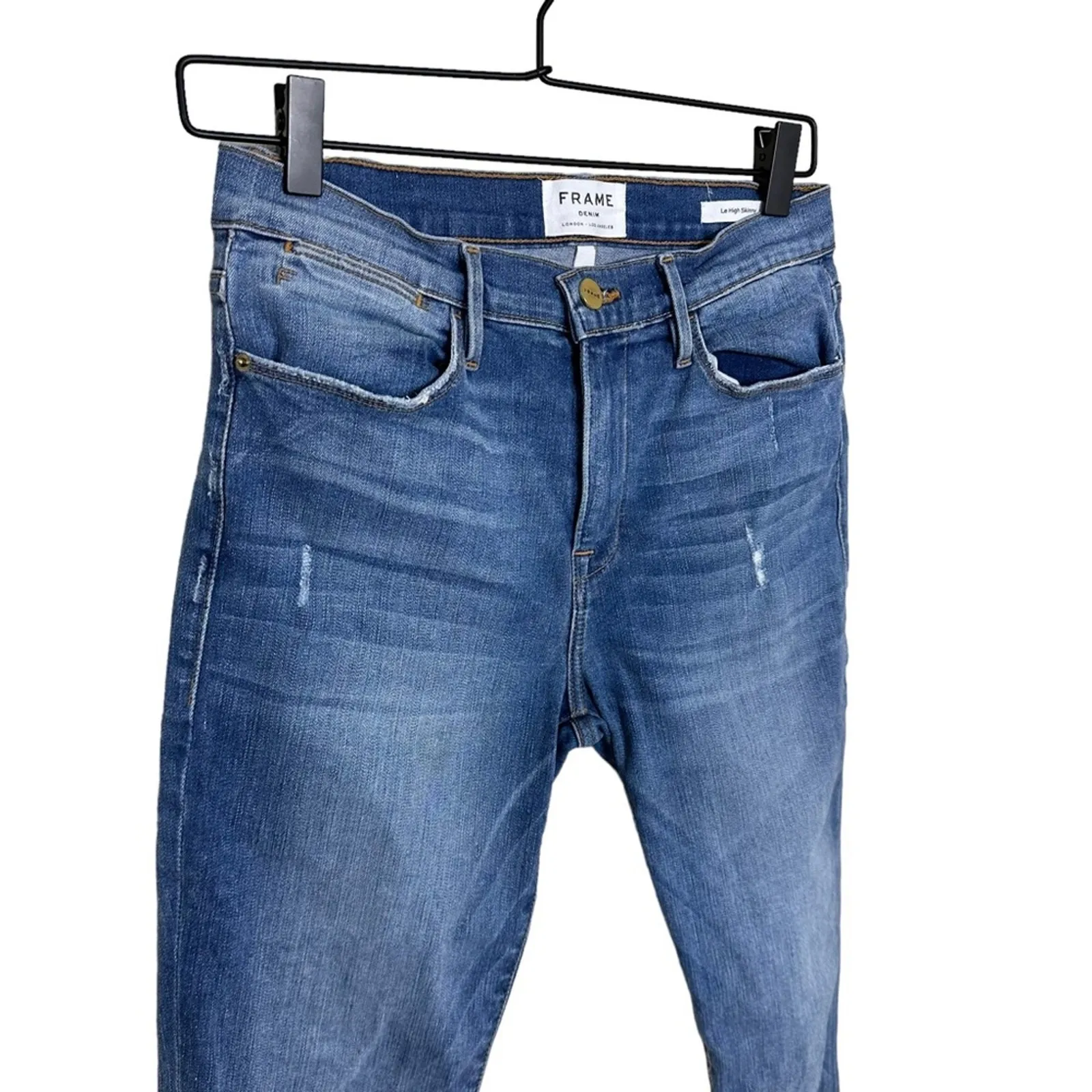 Frame Le High size 28 Skinny Jeans Gusset Step Skinny Light Wash Jeans - Image 4