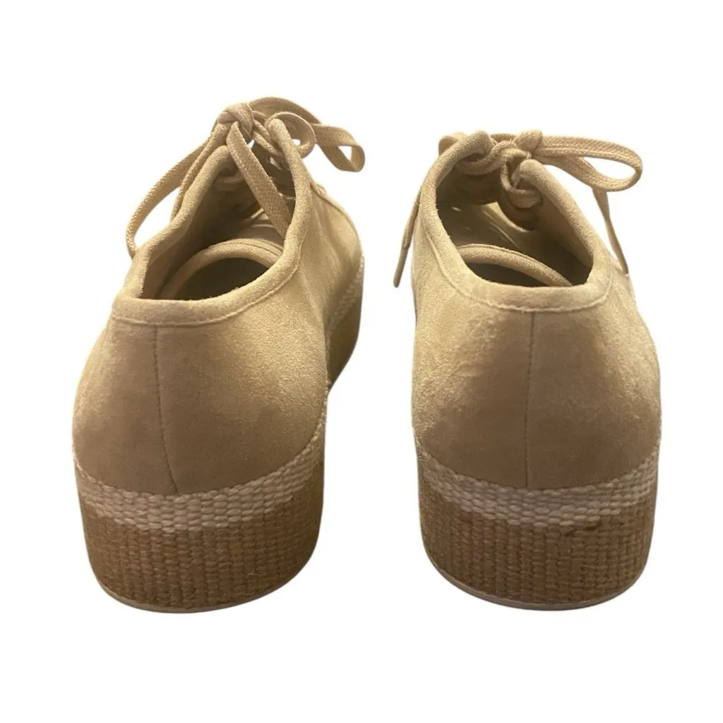 Vince Windell Womens Suede Platform Sneakers Size US 7 EUR 37 Tan Beige Low Top‎ - Image 10