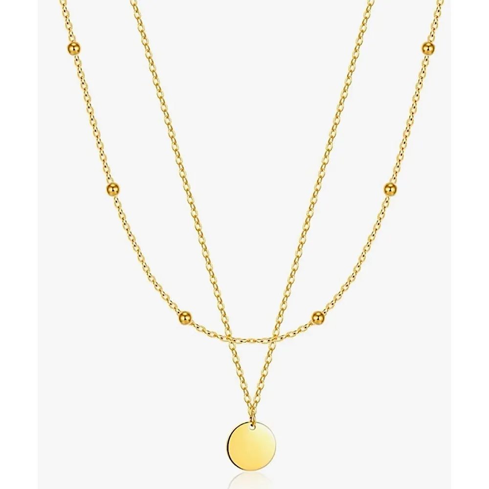 Layered‎ Coin Necklace | Yellow Gold Plated Sterling Silver - Image 8