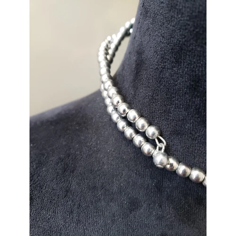 Bold Eclectic Charm Necklace Mixed Beads Dice Leaf Dangle Funky Design - Image 6