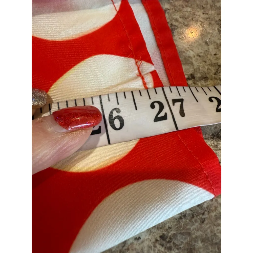 Women's SHEIN White Red Floral Wide Leg Pants Set L - Image 5