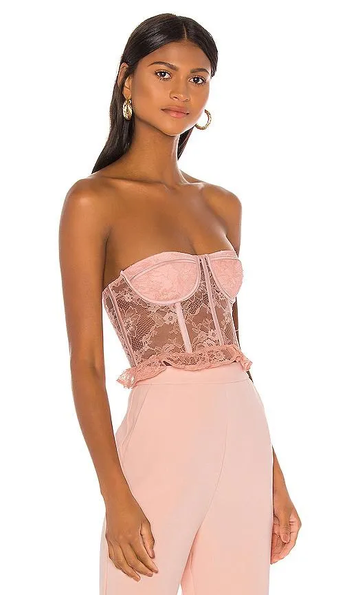 Nicole Strapless Top in Dusty Pink Medium - Image 2