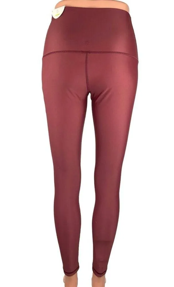 NEW Aerie Maroon Red Pull On High Waisted Ankle Yoga Leggings Workout Pants Sz M Size M - Image 3