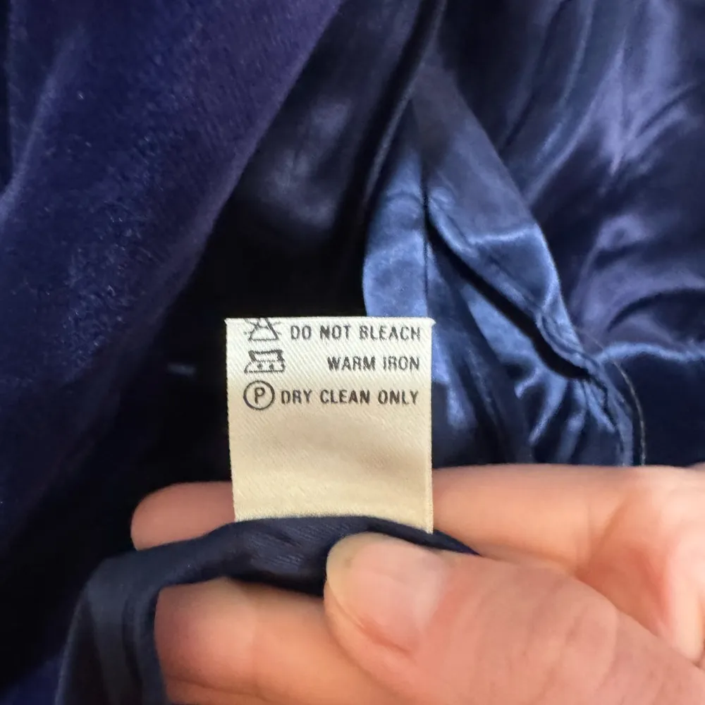 VINTAGE Escada Blue‎ Velvet Blazer Beaded Sz 38 Made in West Germany Blue - Image 12