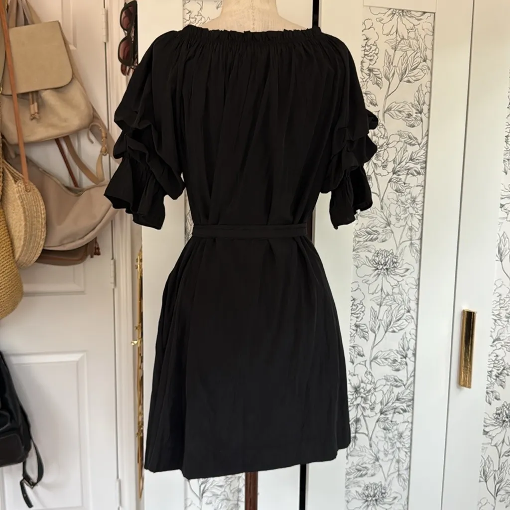 Mersea Tulum puff sleeve dress Black - Image 7
