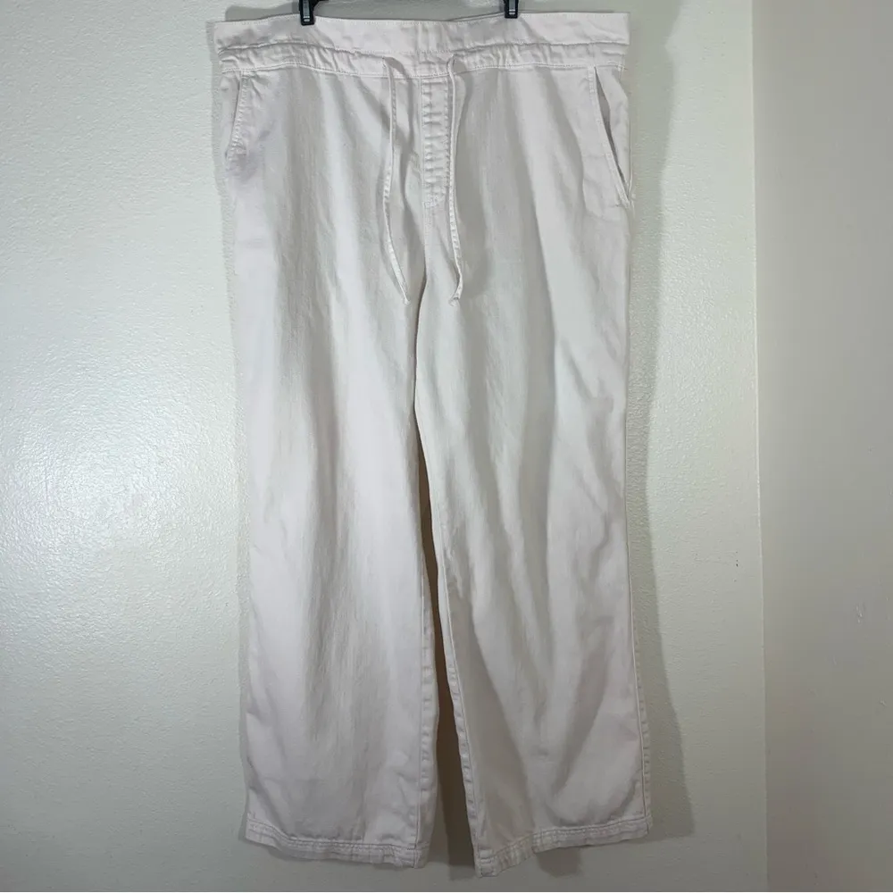 Universal Thread Women's High-Rise Wide Leg Drawstring Pants Cream Off White 16R - Image 2