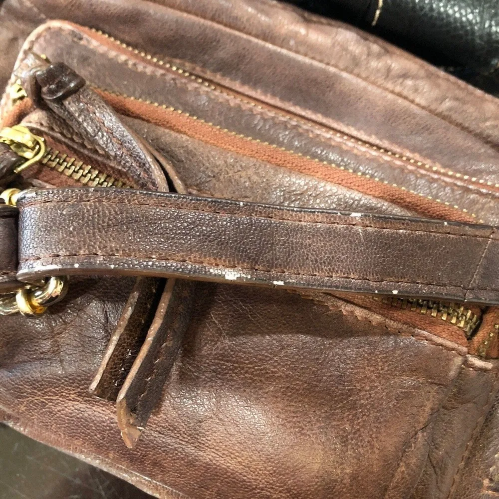 Vintage Koret Brown Leather Crossbody Purse Handbag - Image 8