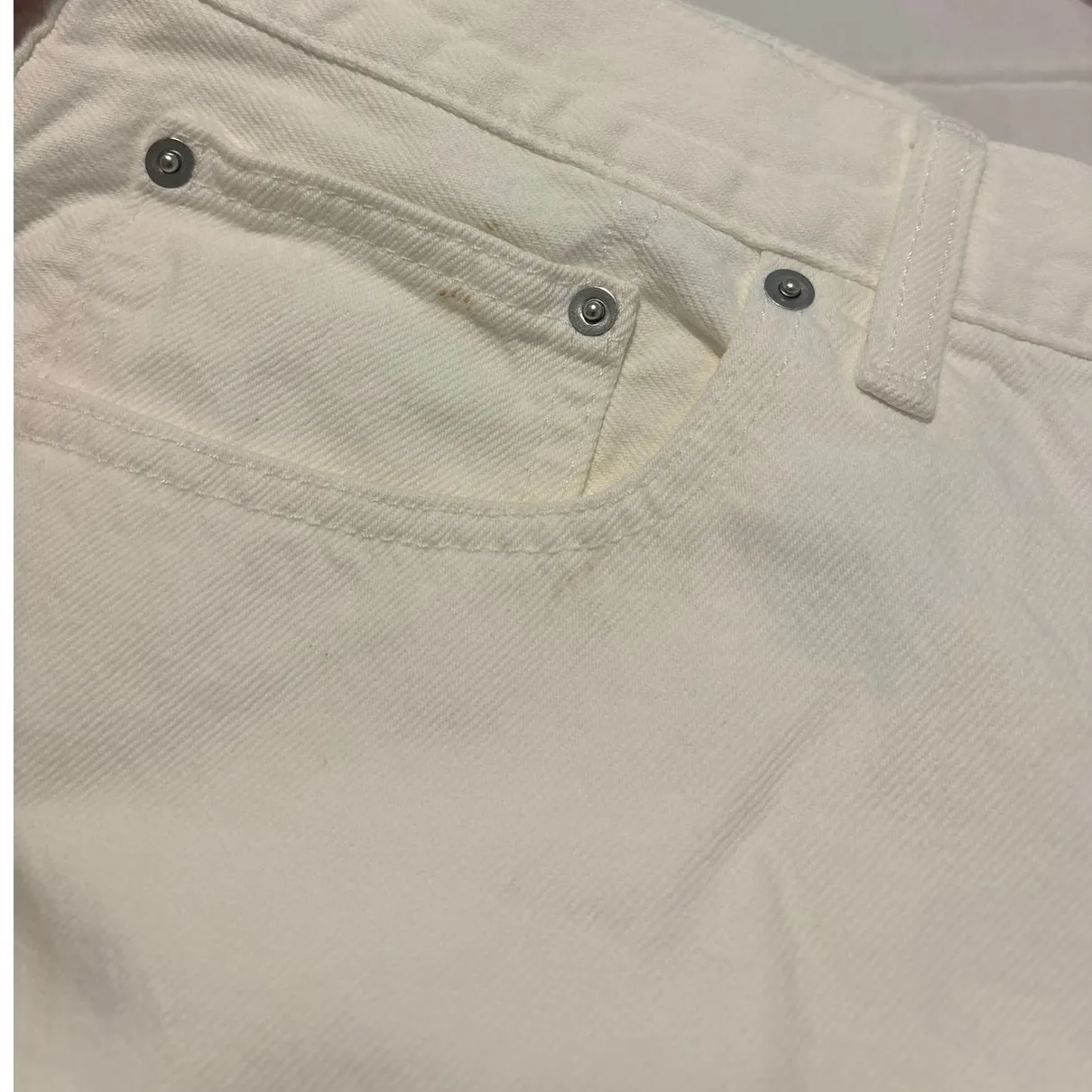 NWT Madewell Low-Slung Baggy Crop In Pure White Size 31 - Image 12