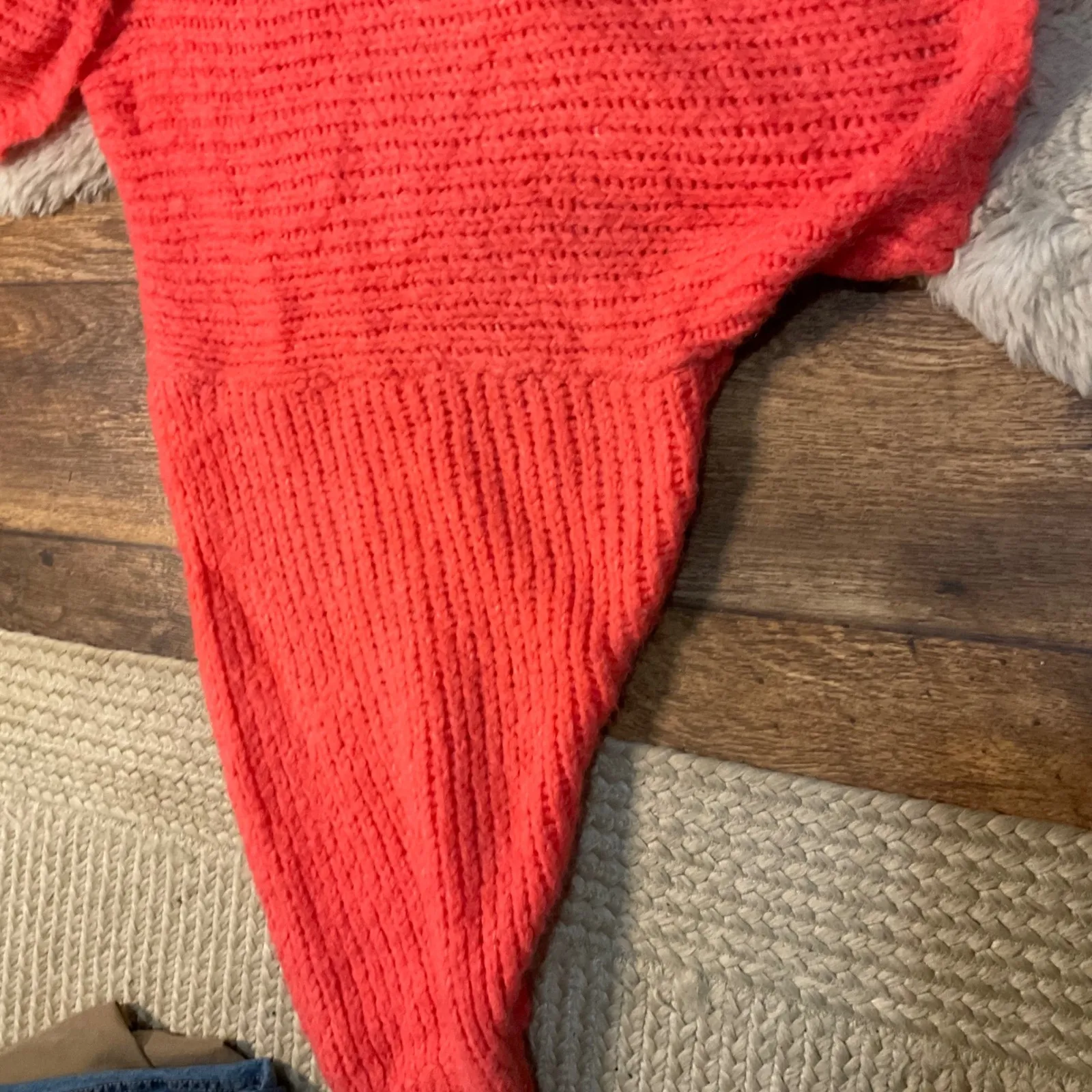 Pilcro‎ Zamora Sweater Size XL Coral Oversized Knit Womens Anthropologie Cowl - Image 2