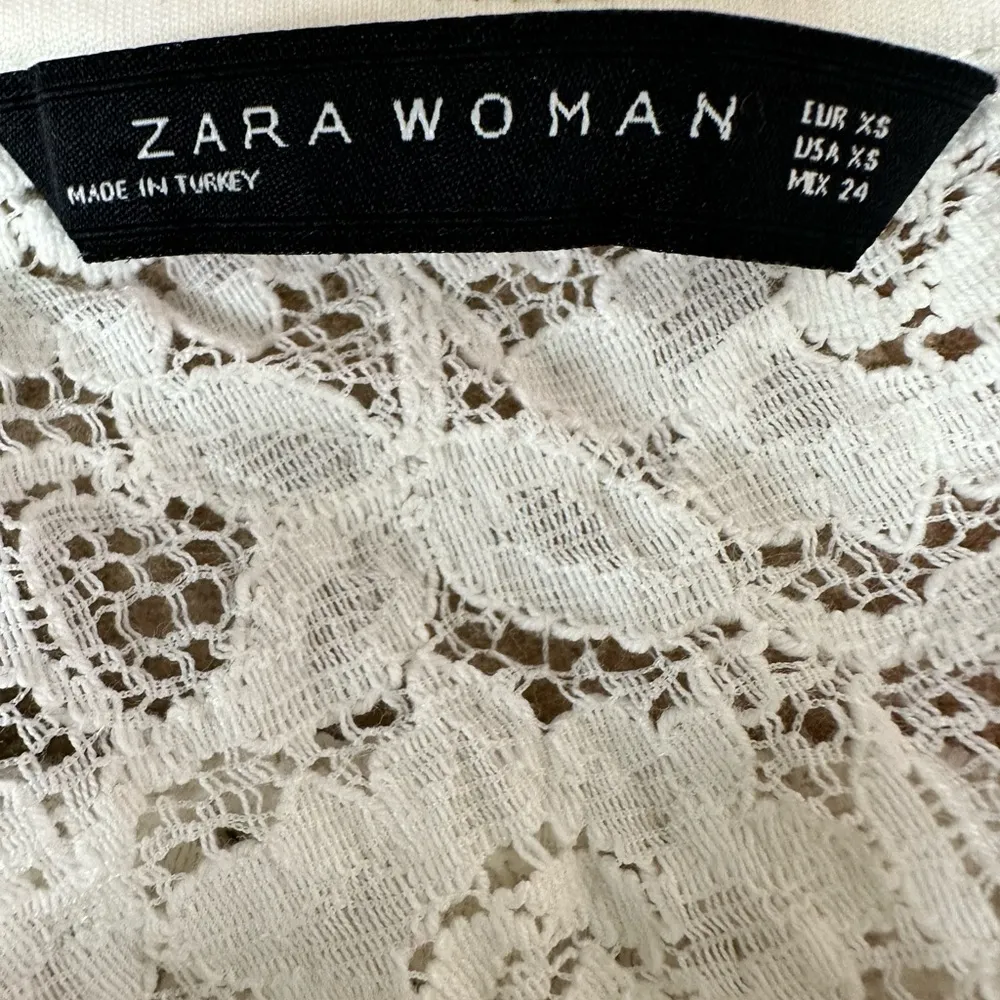 Zara woman white floral lace non lined mini dress - Image 4