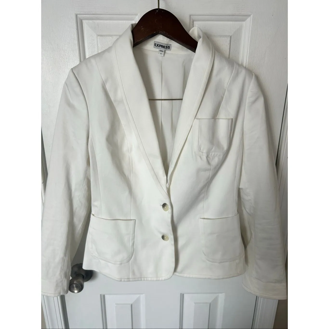 Express white cotton blazer size 6 work attire - Image 8