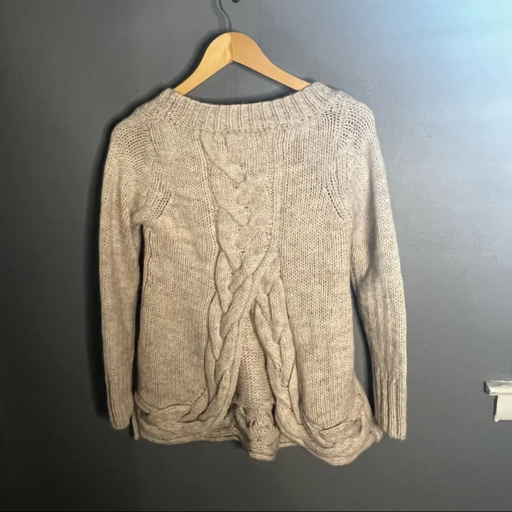 Zara knit cream scoop neck sweater - Image 9