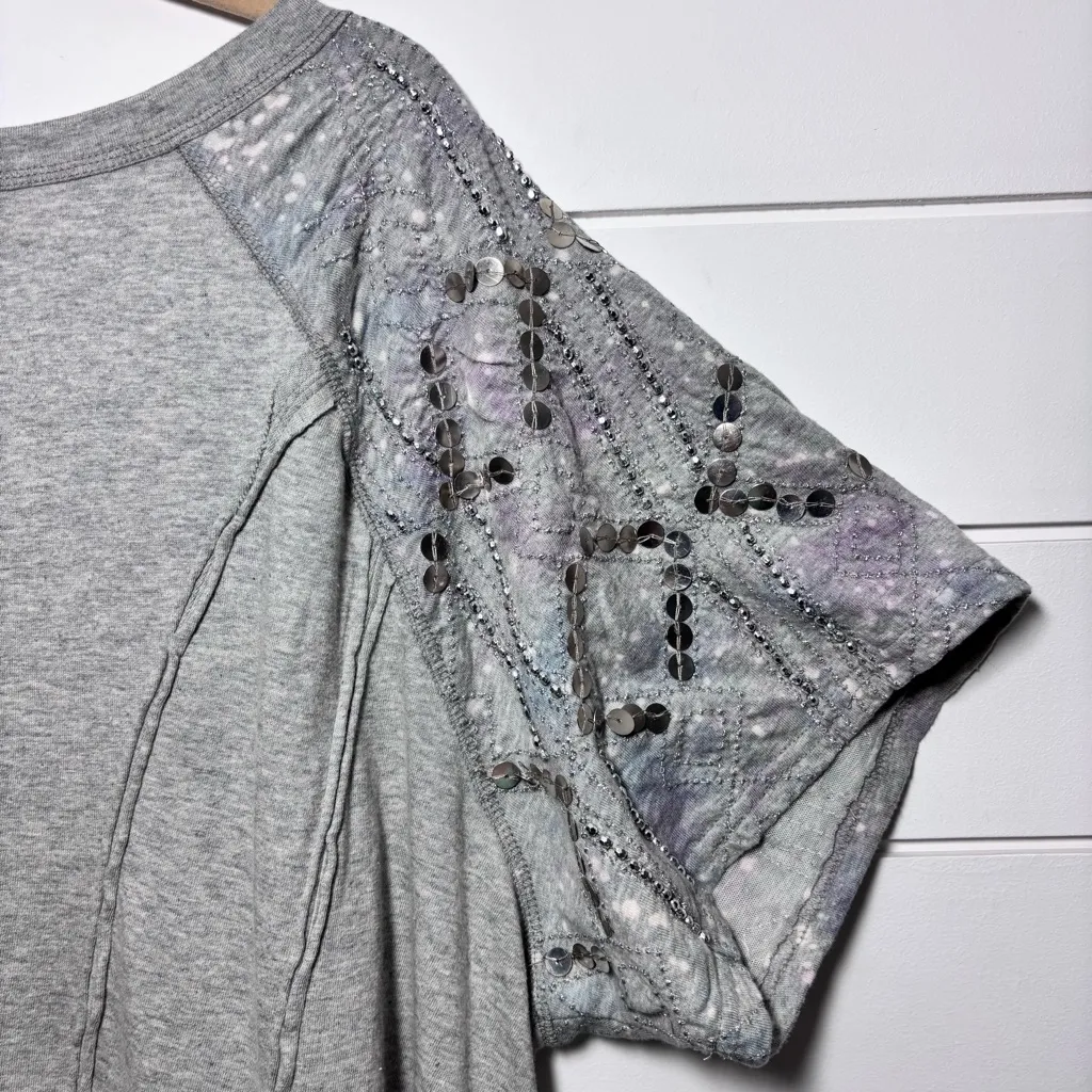 Free People Shine Me Out Top‎ Embellished Sleeve Pullover Open Back Large L NEW - Image 3