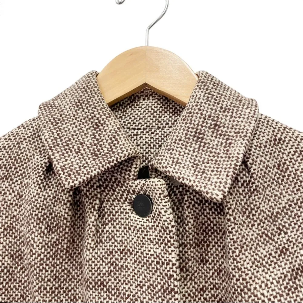 Vintage 1950s Brown Tweed Ladies Overcoat Hand Tailored Dumas California Small - Image 10