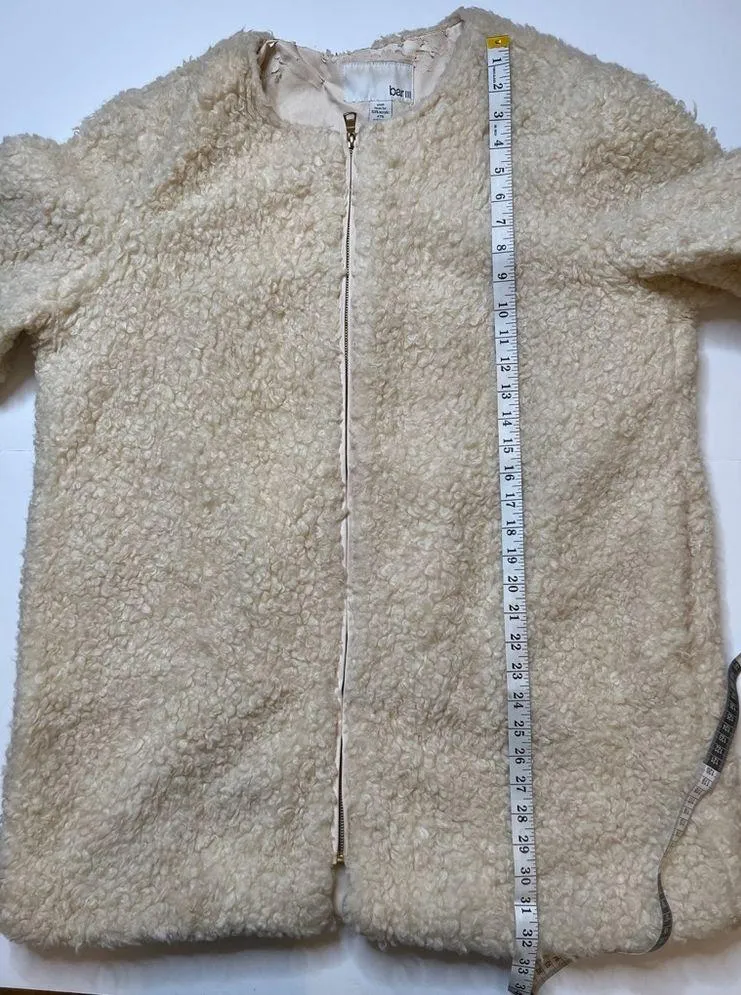 Bar III Creamy Vanilla Teddy Bear Zip-up Jacket Coat Sz XXL - Image 7