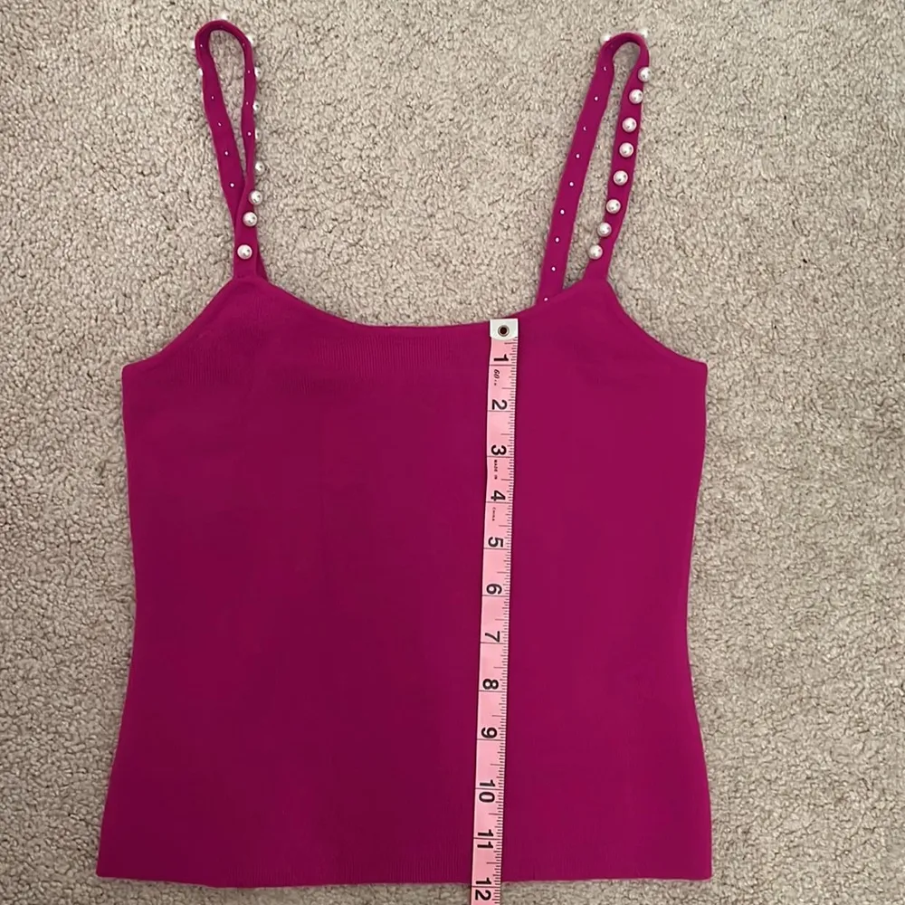 🆕 INC International Concepts Women's Embellished Strap Camisole Top Fuchsia Pop - Image 3