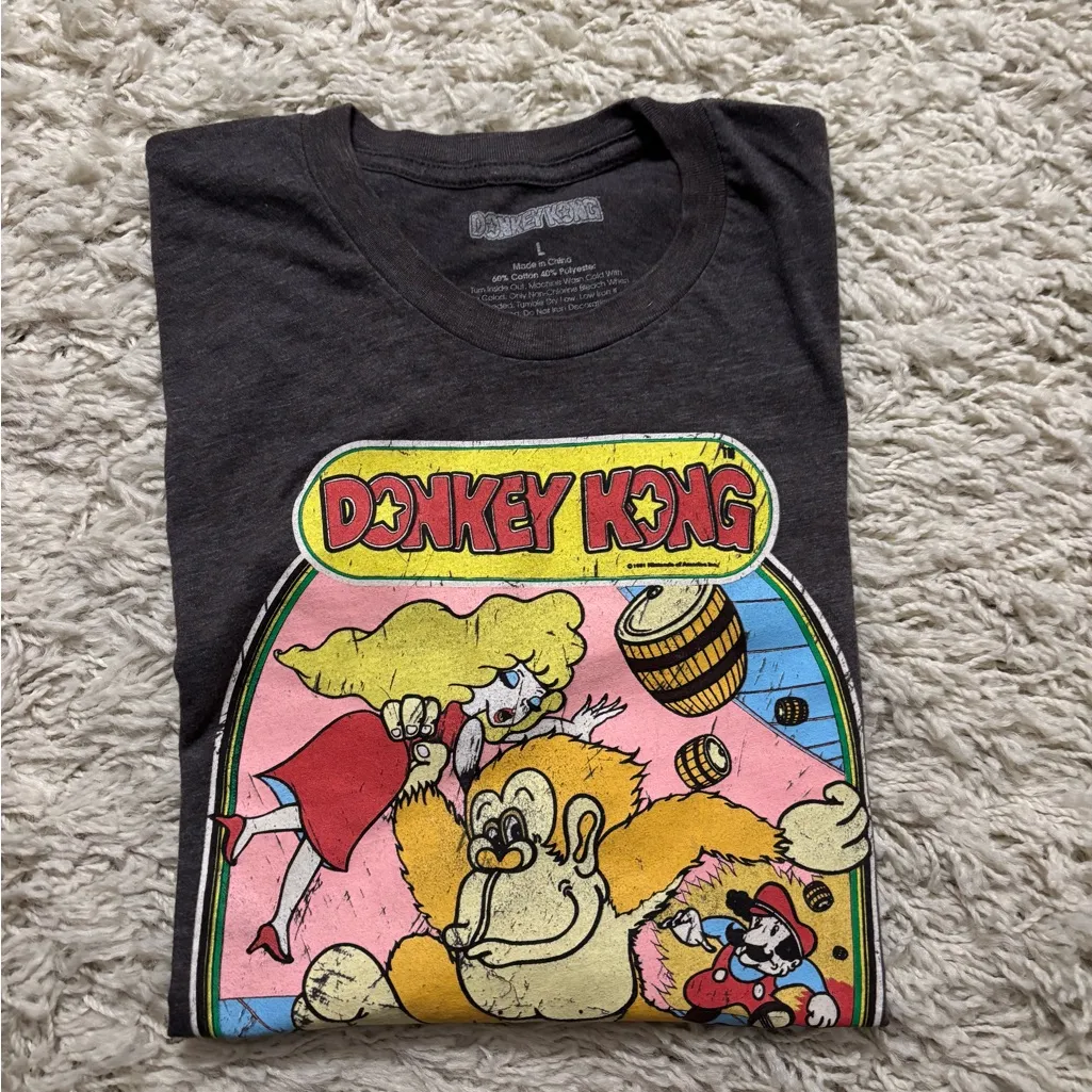 Nintendo Donkey Kong Adult T-Shirt - Charcoal Size L - Image 7