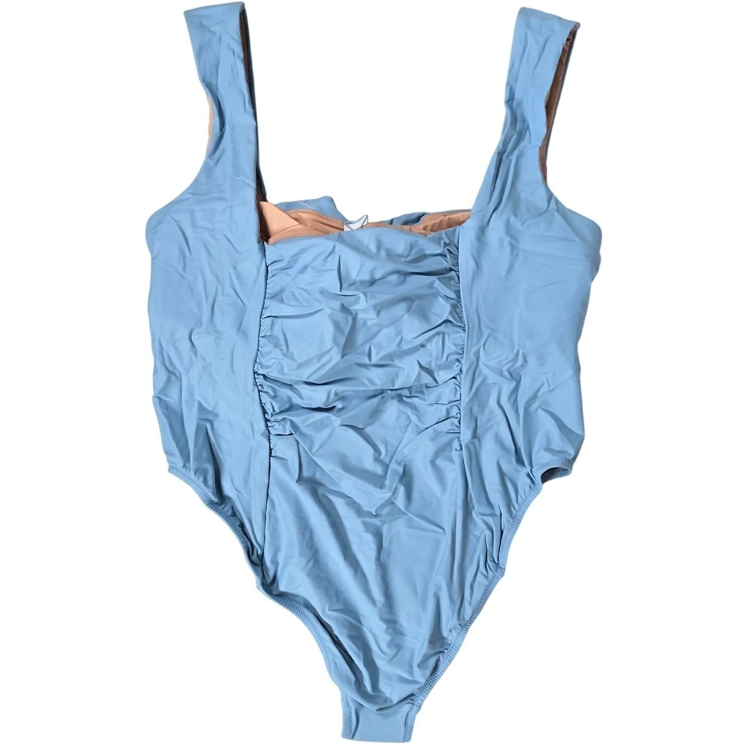 J. Crew Ruched squareneck one-piece in Blue Mist 24‎ NWT - Image 2