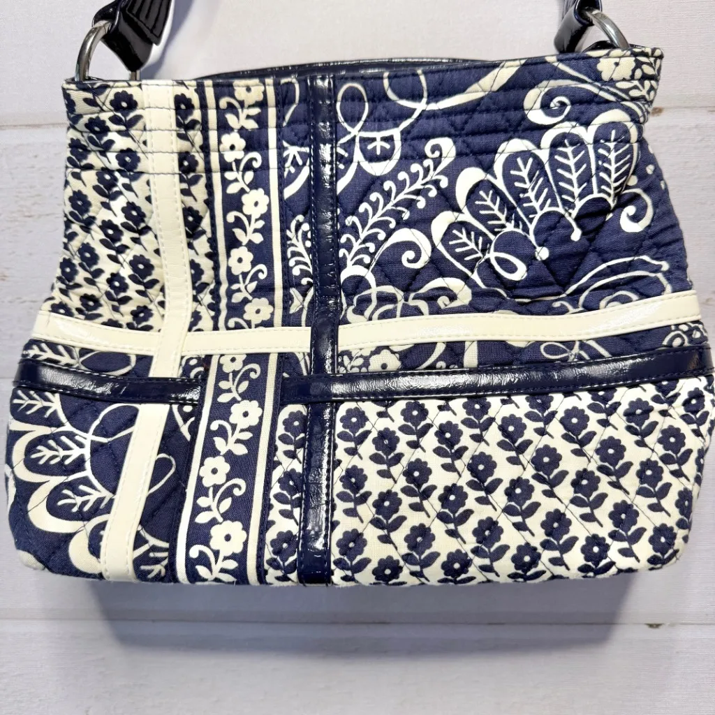 Vera Bradley Marie Bucket Bag in Blue Twirly Birds Print - Image 3