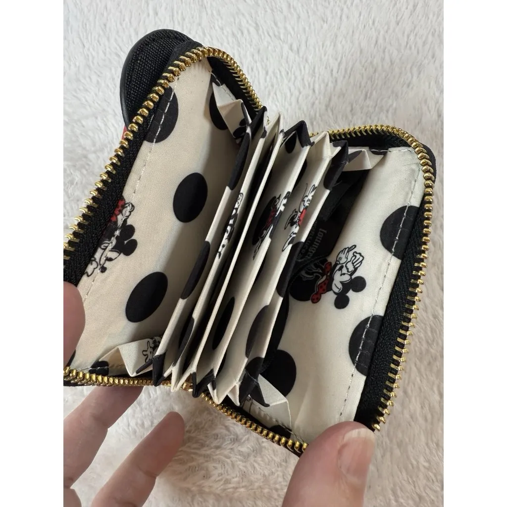 Loungefly Disney Minnie Mouse Rock The Dots Polka Dot Cardholder Accordion Zip - Image 6