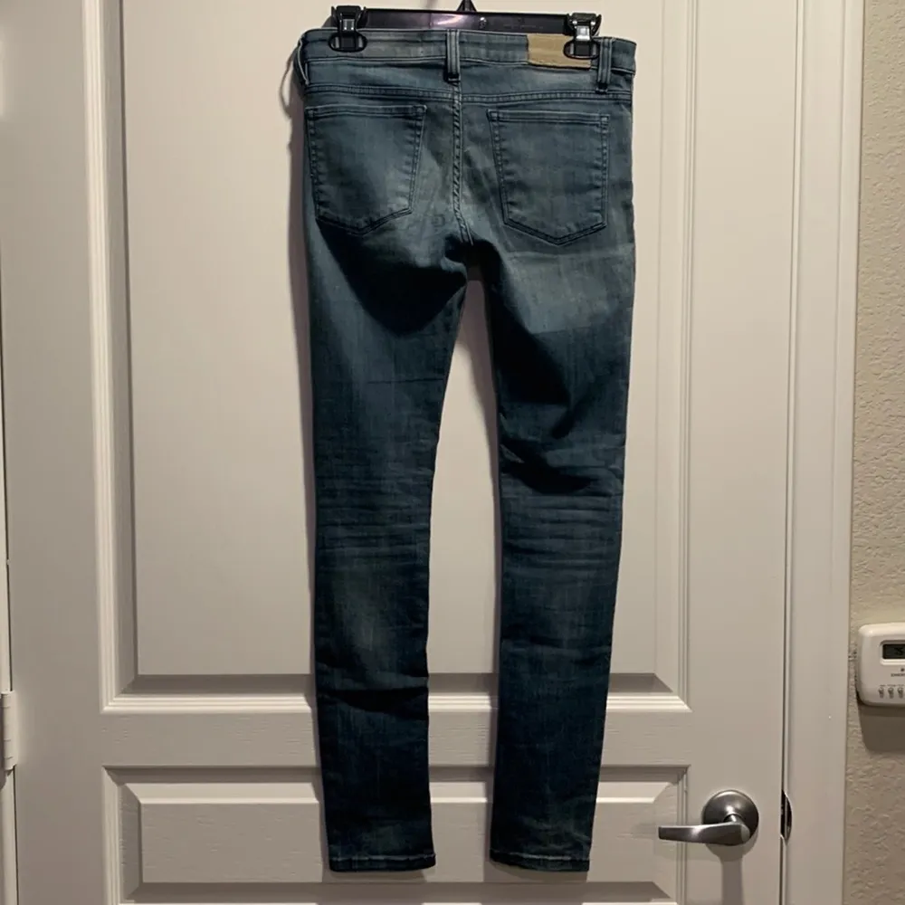 IRO Raquel Denim Distressed Blue Mid-Rise 9" Skinny Jeans Size 28 GUC #7924 - Image 3